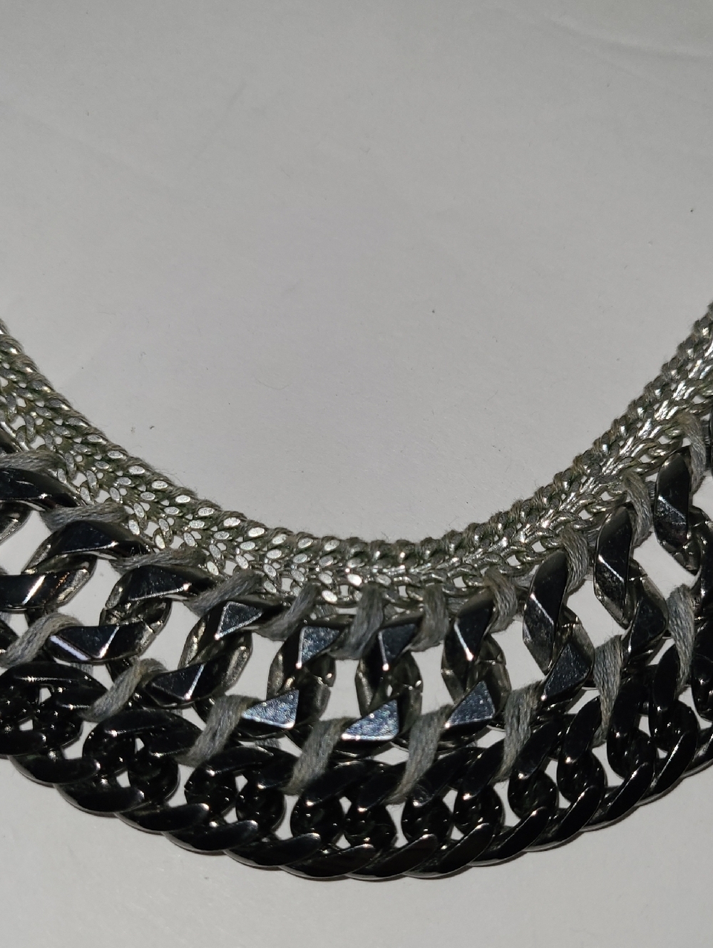 Silver-Tone Multi-Chain Statement Necklace - Picture 5 of 6